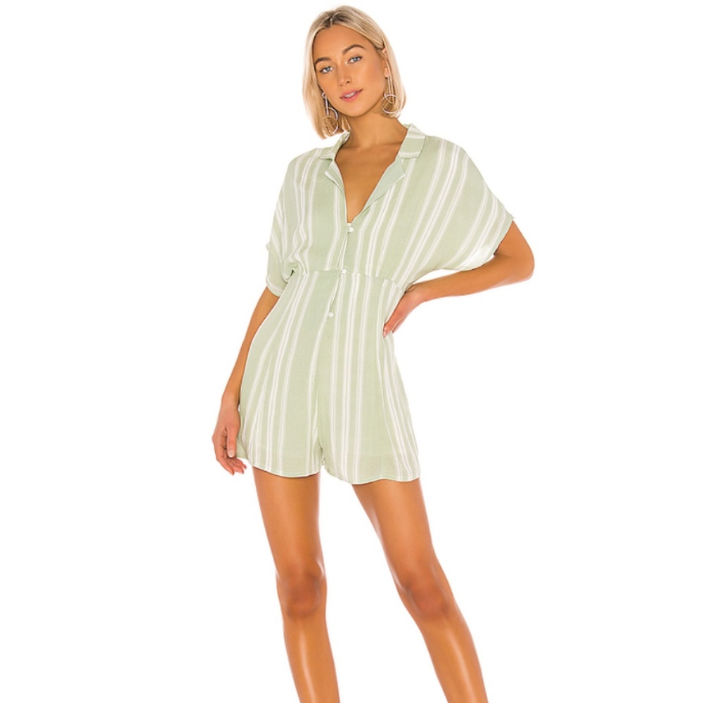 MINKPINK On the Line Shirt Romper